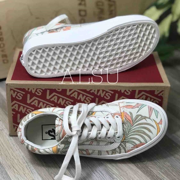 NWT VANS Old Skool California Floral Cream Kid’s - Picture 5 of 7